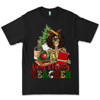 Black very merry teacher skeleton Premium Tee - NancyCooperArtShop