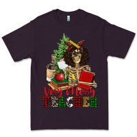 Plum very merry teacher skeleton Premium Tee - NancyCooperArtShop