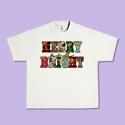 Merry And Bright Urban Heavy Tee Designed By Jahusdesignshop