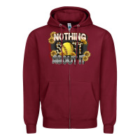 Burgundy Nothing Soft About It Zipper Hoodie - FaDigitalArtStudio