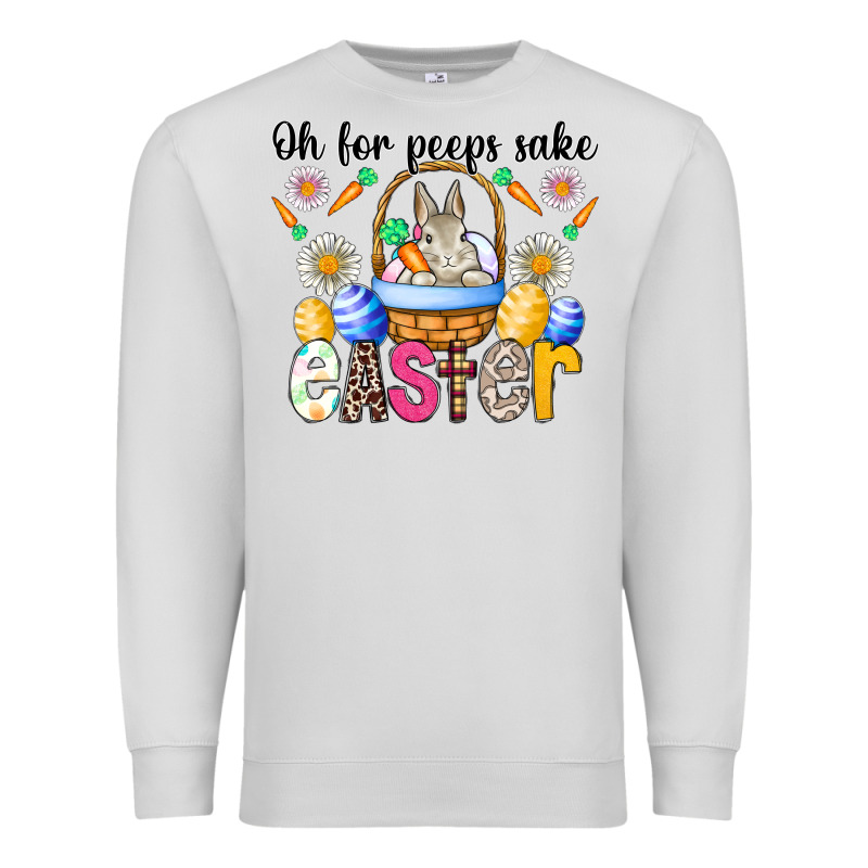 Oh For Peeps Sake Easter Premium Sweatshirt by CowhideDigitalArt | Teevron