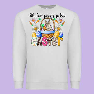 Oh For Peeps Sake Easter Premium Sweatshirt Designed By Cowhidedigitalart