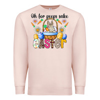 Pale Pink Oh For Peeps Sake Easter Premium Sweatshirt - CowhideDigitalArt