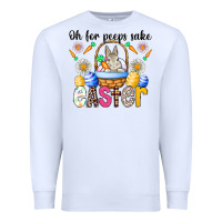 White Oh For Peeps Sake Easter Premium Sweatshirt - CowhideDigitalArt