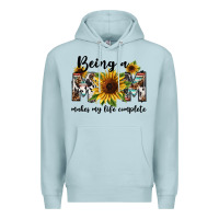 Blue Mist Being a mom makes my life complete Mother's Day Premium Hoodie - FaDigitalArtStudio