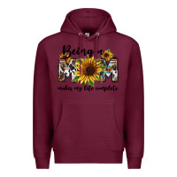 Burgundy Being a mom makes my life complete Mother's Day Premium Hoodie - FaDigitalArtStudio
