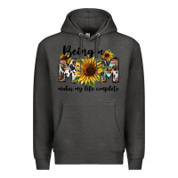 Charcoal Heather Being a mom makes my life complete Mother's Day Premium Hoodie - FaDigitalArtStudio