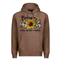 Chestnut Being a mom makes my life complete Mother's Day Premium Hoodie - FaDigitalArtStudio
