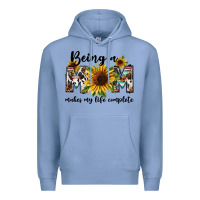 Colony Blue Being a mom makes my life complete Mother's Day Premium Hoodie - FaDigitalArtStudio