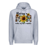 Heather Grey Being a mom makes my life complete Mother's Day Premium Hoodie - FaDigitalArtStudio