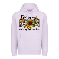 Lilac Being a mom makes my life complete Mother's Day Premium Hoodie - FaDigitalArtStudio