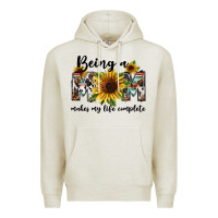 Oatmeal Heather Being a mom makes my life complete Mother's Day Premium Hoodie - FaDigitalArtStudio