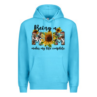 Ocean Blue Being a mom makes my life complete Mother's Day Premium Hoodie - FaDigitalArtStudio