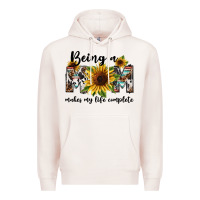 Pale Pink Being a mom makes my life complete Mother's Day Premium Hoodie - FaDigitalArtStudio