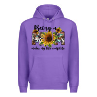 Purple Being a mom makes my life complete Mother's Day Premium Hoodie - FaDigitalArtStudio
