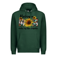Sports Green Being a mom makes my life complete Mother's Day Premium Hoodie - FaDigitalArtStudio