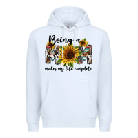 White Being a mom makes my life complete Mother's Day Premium Hoodie - FaDigitalArtStudio