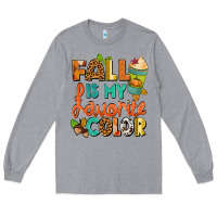 Heather Grey Fall is my favorite color Long Sleeve Tee - NancyCooperArtShop
