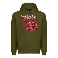 Army Green babe with kiss Premium Hoodie - RanaPortraitStore