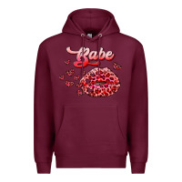 Burgundy babe with kiss Premium Hoodie - RanaPortraitStore