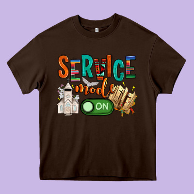 Service Mode On Heavy Core Tee Designed By Nancycooperartshop