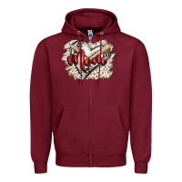 Burgundy baseball mom Zipper Hoodie - FaDigitalArtStudio