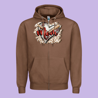Baseball Mom Zipper Hoodie Designed By Fadigitalartstudio