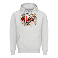 Dove Grey baseball mom Zipper Hoodie - FaDigitalArtStudio