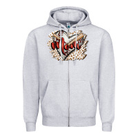 Heather Grey baseball mom Zipper Hoodie - FaDigitalArtStudio