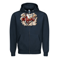 Navy baseball mom Zipper Hoodie - FaDigitalArtStudio