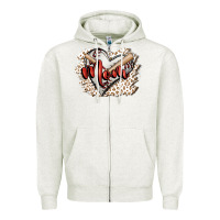 Oatmeal Heather baseball mom Zipper Hoodie - FaDigitalArtStudio