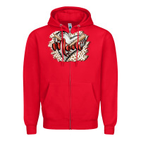 Red baseball mom Zipper Hoodie - FaDigitalArtStudio