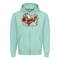 Seafoam baseball mom Zipper Hoodie - FaDigitalArtStudio