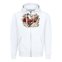 White baseball mom Zipper Hoodie - FaDigitalArtStudio