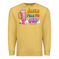 Antique Gold Jesus Fills My Cup Easter Premium Sweatshirt - CowhideDigitalArt