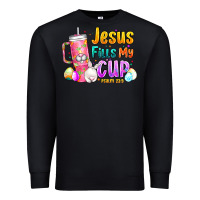 Black Jesus Fills My Cup Easter Premium Sweatshirt - CowhideDigitalArt