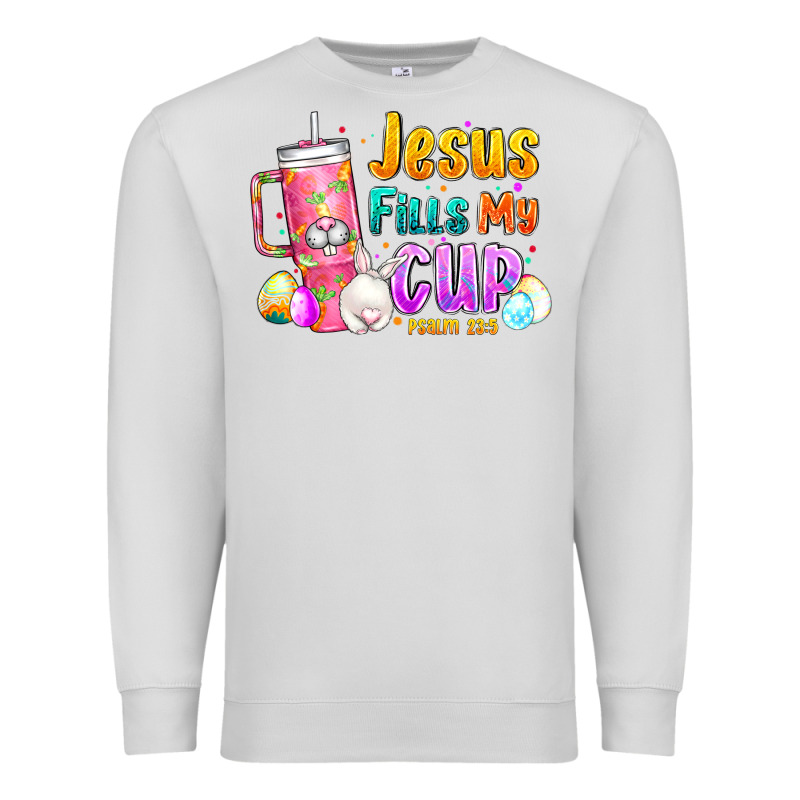 Jesus Fills My Cup Easter Premium Sweatshirt by CowhideDigitalArt | Teevron