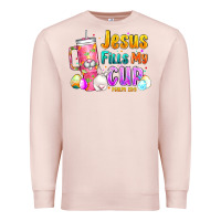 Pale Pink Jesus Fills My Cup Easter Premium Sweatshirt - CowhideDigitalArt
