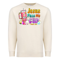 Sandshell Jesus Fills My Cup Easter Premium Sweatshirt - CowhideDigitalArt