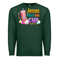 Sports Green Jesus Fills My Cup Easter Premium Sweatshirt - CowhideDigitalArt