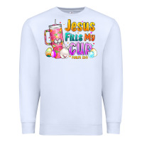 White Jesus Fills My Cup Easter Premium Sweatshirt - CowhideDigitalArt