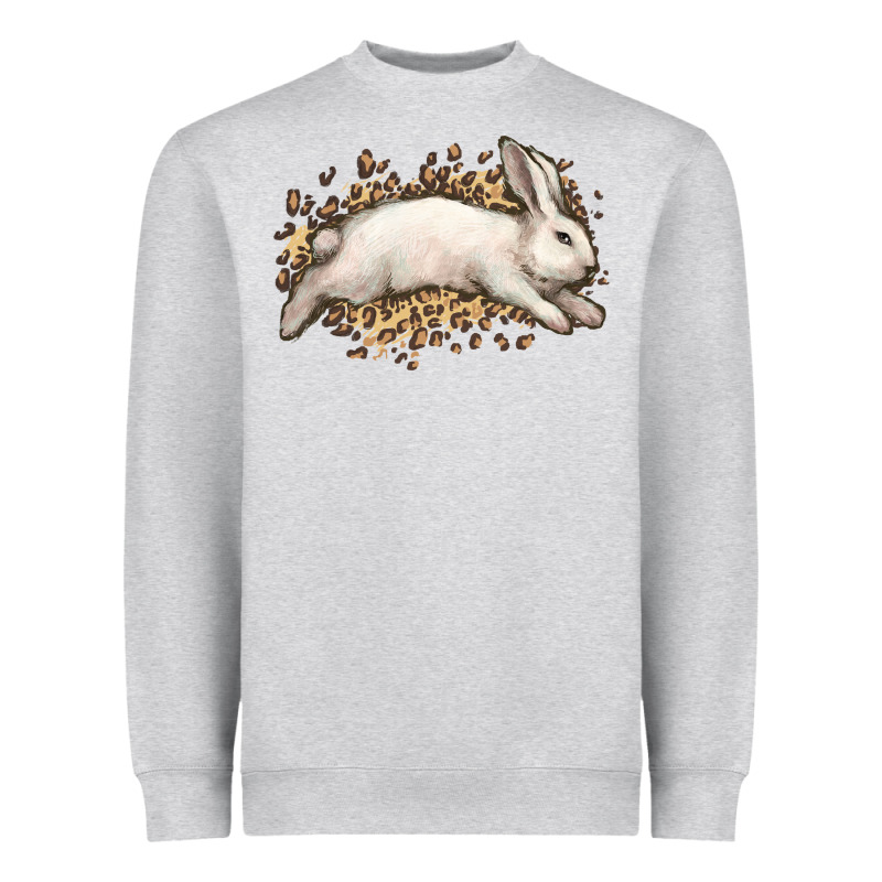 Bunny Rabbit Leopard Easter Day Heavyweight Sweatshirt by HowdyJamesFarm | Teevron