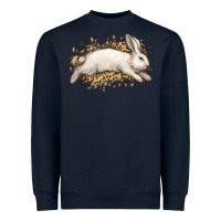 Navy Bunny Rabbit leopard Easter Day Heavyweight Sweatshirt - HowdyJamesFarm