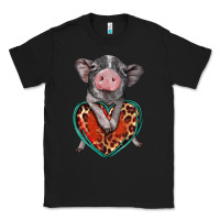 Black baby pig with leopard heart Classic Tee - BarkalooDesign