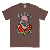 Chestnut baby pig with leopard heart Classic Tee - BarkalooDesign