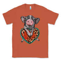 Copper baby pig with leopard heart Classic Tee - BarkalooDesign