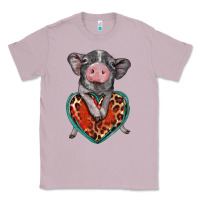 Lilac baby pig with leopard heart Classic Tee - BarkalooDesign