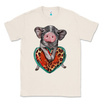 Natural baby pig with leopard heart Classic Tee - BarkalooDesign