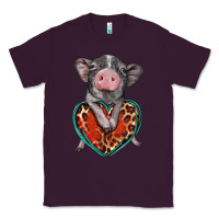 Plum baby pig with leopard heart Classic Tee - BarkalooDesign