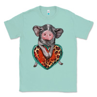Seafoam baby pig with leopard heart Classic Tee - BarkalooDesign